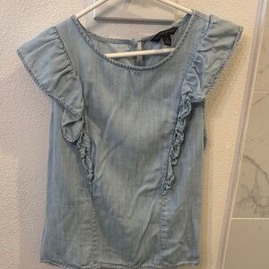 Banana Republic Sky Blue Ruffled Blouse